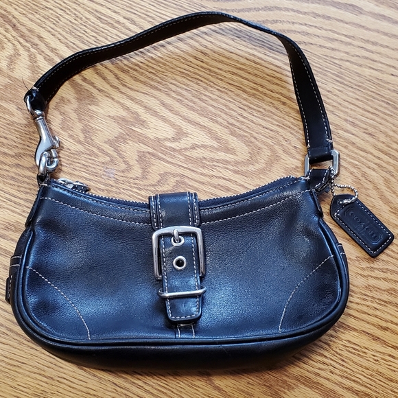 Coach Bags Vintage Coach 7542 Black Hampton Leather Buckle Demi